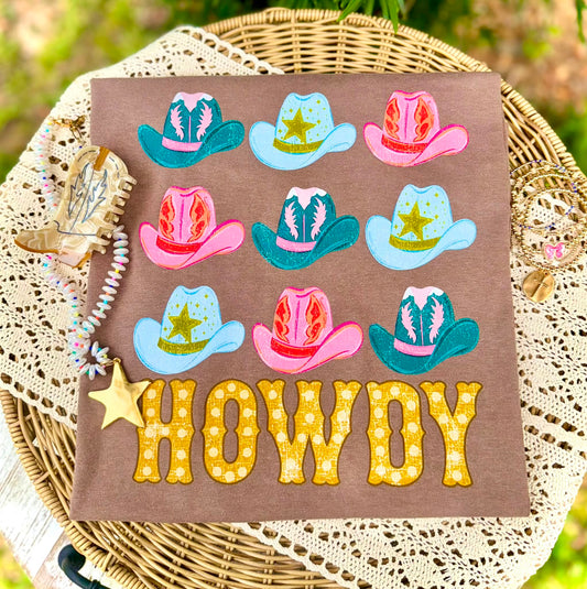 Howdy Cowboy Hats DTF Transfer | Colorful Western Heat Transfer | Cowgirl Iron On Transfer | Instant Peel