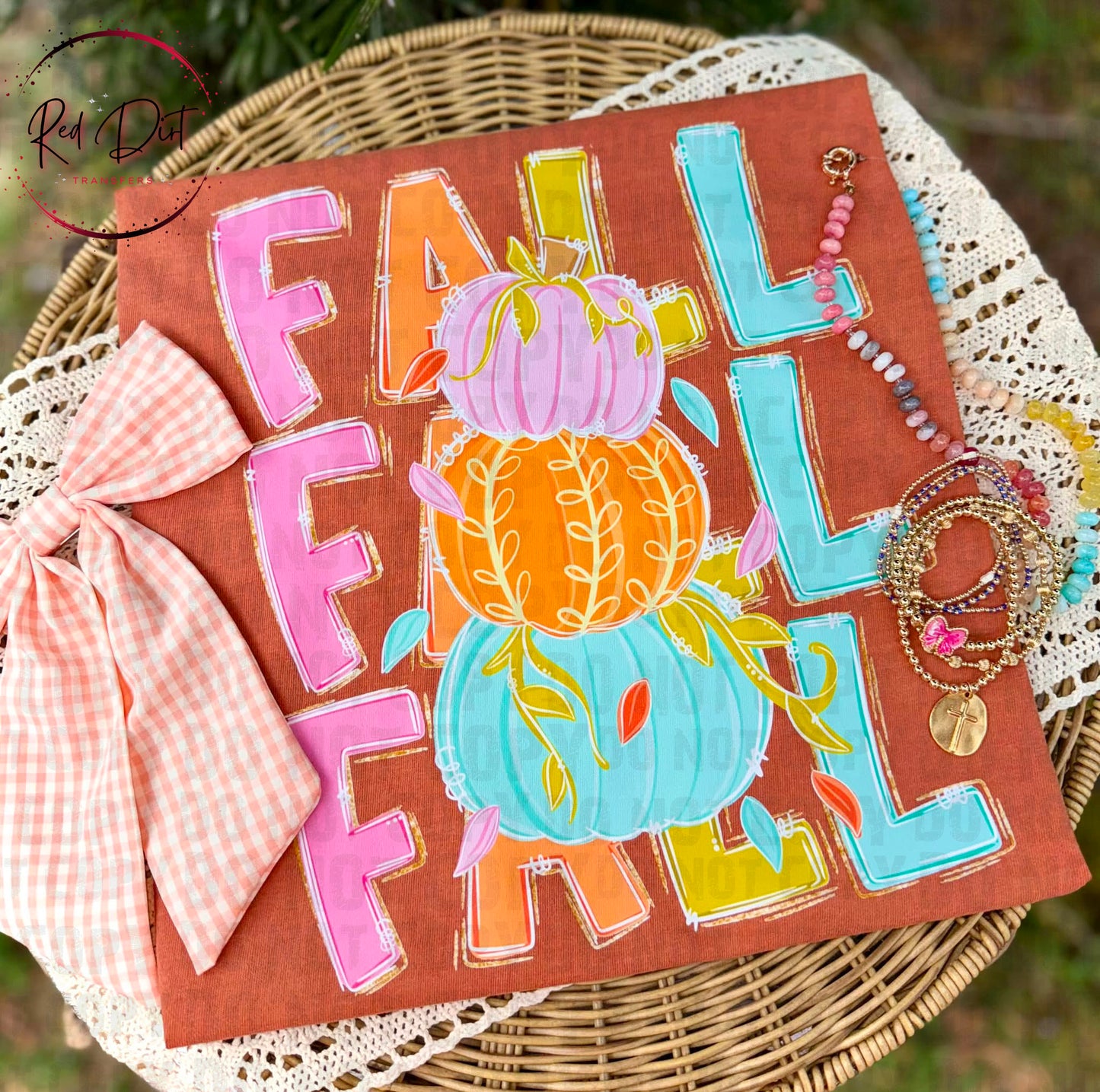 Fall Pumpkin Stack DTF Transfer | Colorful Fall Heat Transfer | Cute Autumn Ready to Press Shirt Transfer | Pumpkin Fall Design