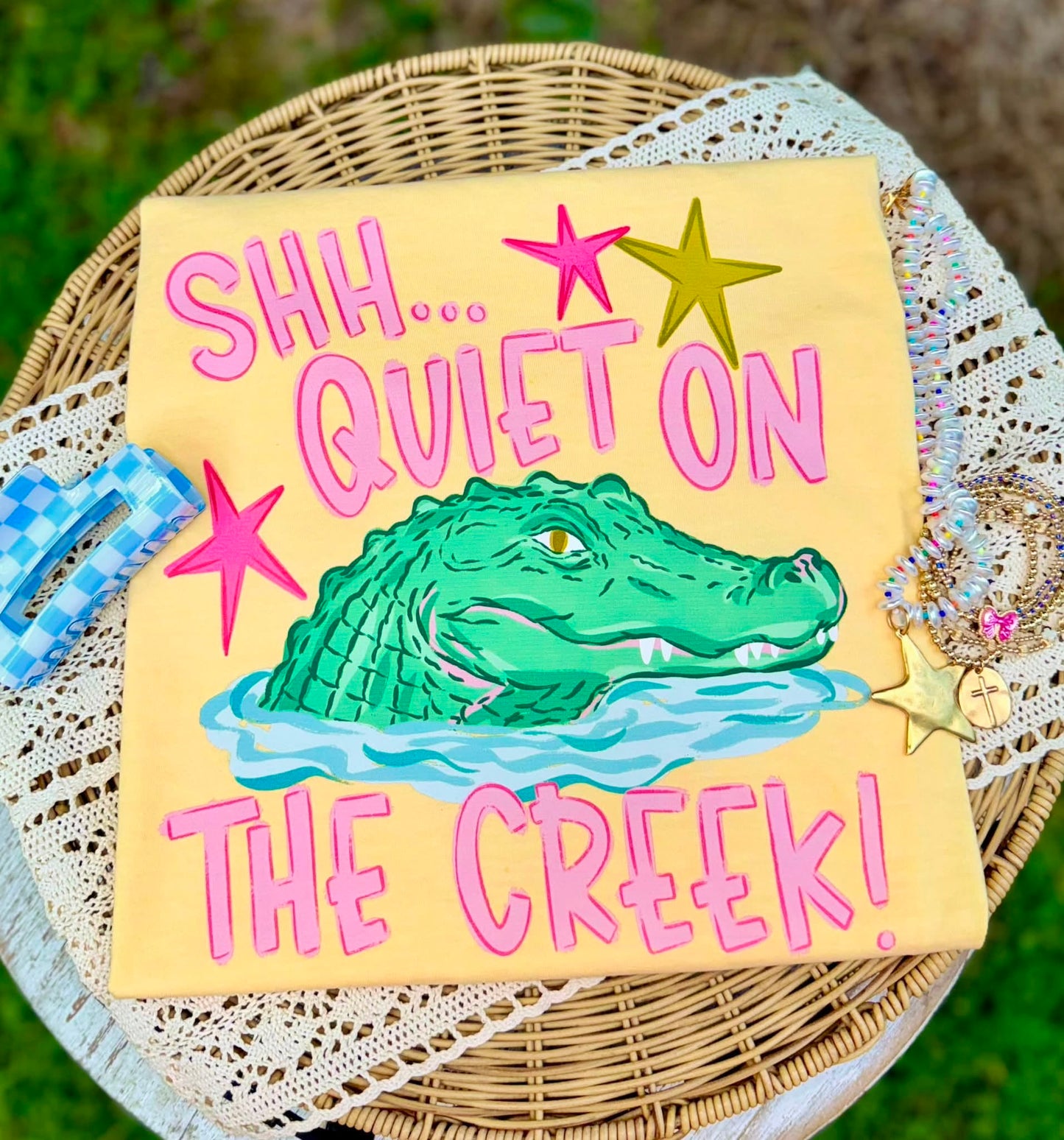 Shh Quiet on the Creek DTF Transfer, Alligator Shirt Transfer, Gator DTF, Funny Fishing Shirt, Creek Life Transfer