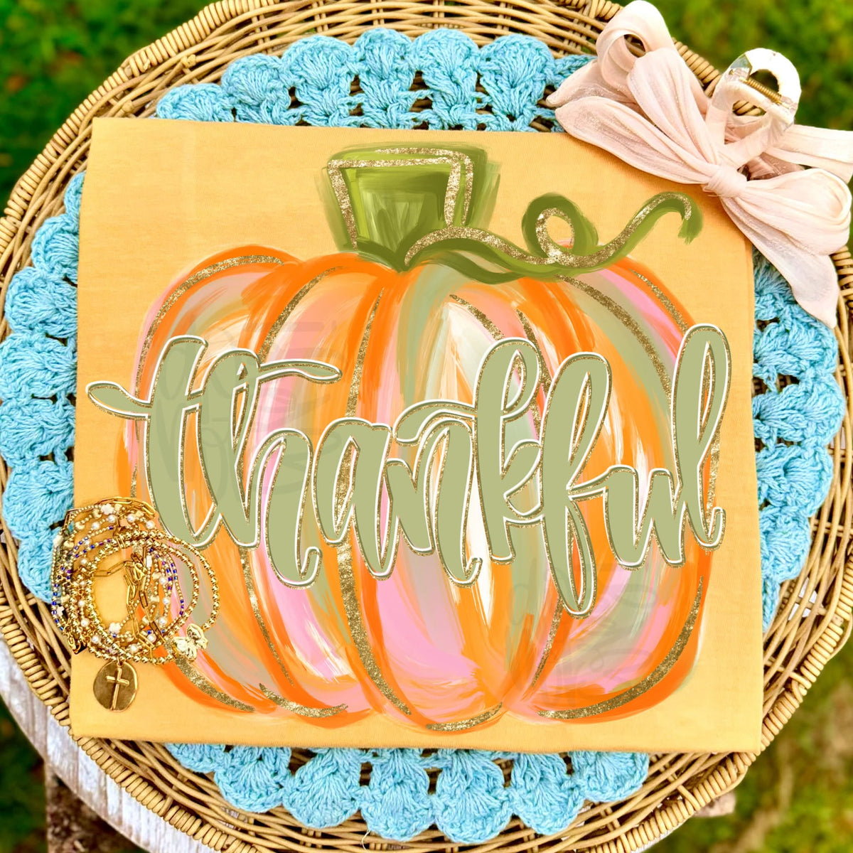 Thankful Pumpkin DTF Transfer, Fall Pumpkin Shirt Transfer, Thanksgiving Transfer, Autumn Shirt Design, Cute Fall DTF