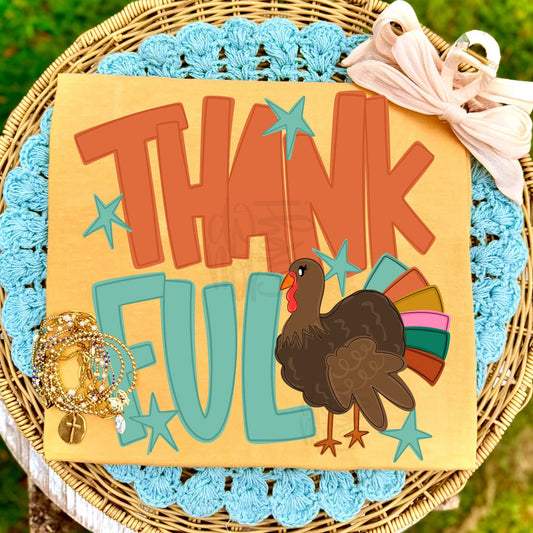 Thanksgiving DTF Transfer, Thankful Turkey Shirt Transfer, Fall Turkey DTF, Thanksgiving Shirt, Cute Turkey Transfer