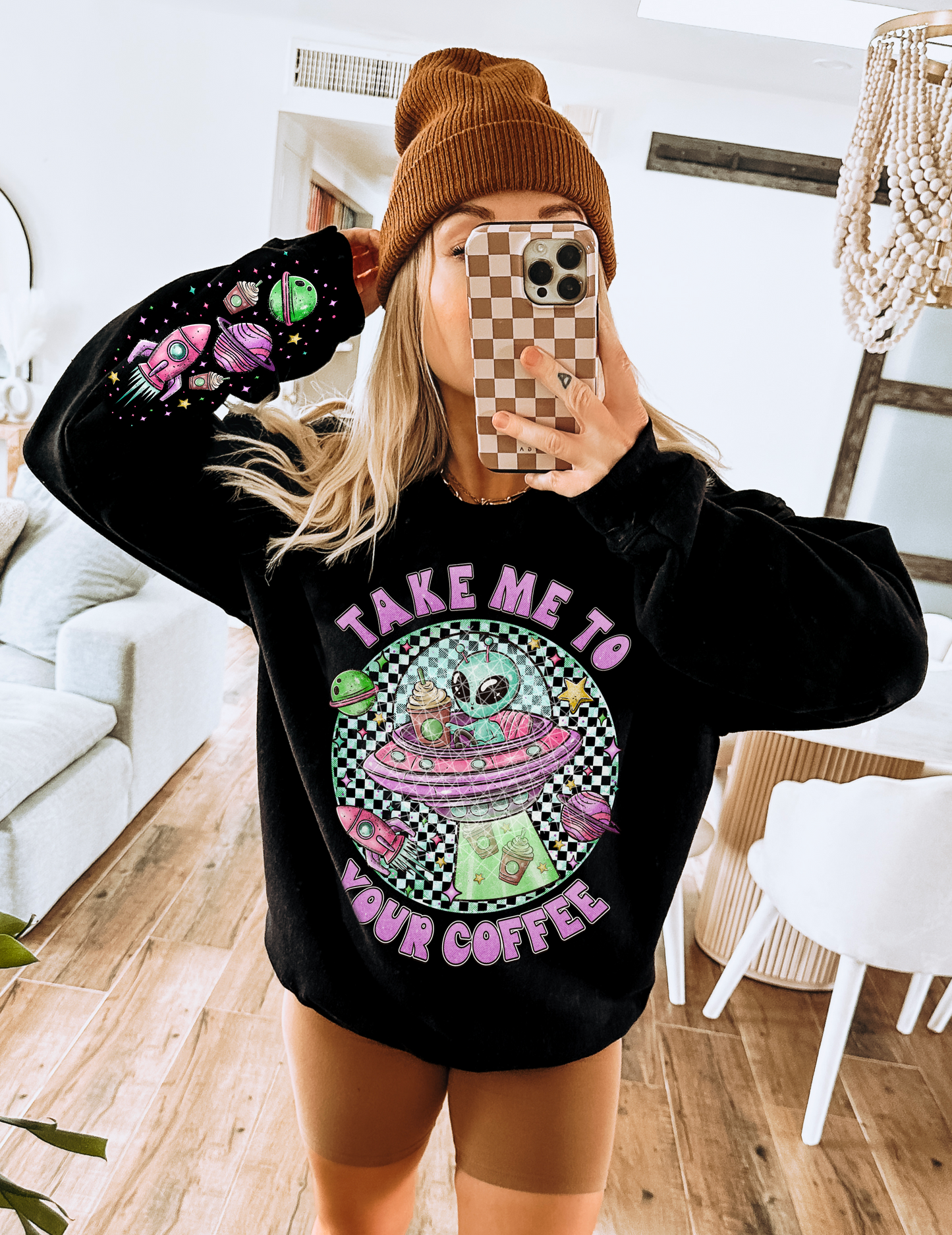 Take Me To Your Coffee DTF Transfer | Trendy Alien DTF Transfer | Ready to Press | High Quality DTF Transfers | Fast Shipping