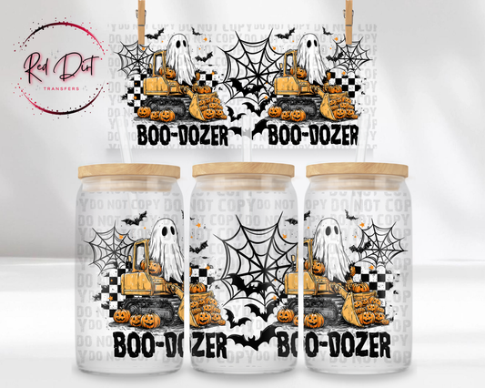 Boo-Dozer UV DTF Transfer | Halloween Construction Cup Wrap | Halloween Tumbler Transfer | Construction Worker UV DTF