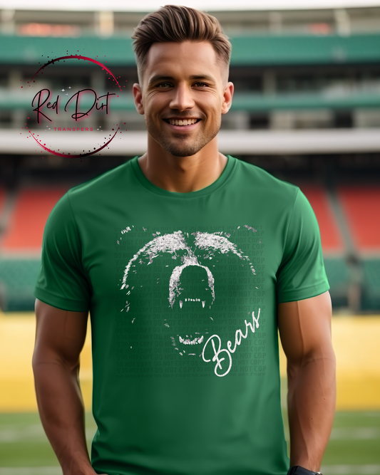 Aggressive Bear Mascot DTF Transfer, School Spirit Mascot Transfer, Sports Team Bear Design, Ready To Press Mascot Transfer