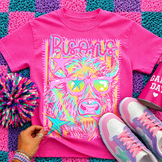 Bisons Mascot DTF Transfer | School Spirit Shirt Transfer | Retro Mascot Design | Game Day Tee | Colorful Team Print