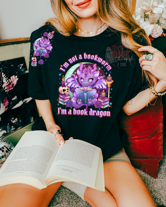 I'm Not a Bookworm I'm a Book Dragon T-Shirt | Trendy Bookish Shirt | Fast Shipping | Super Soft Shirts for Men/Women/Kid's