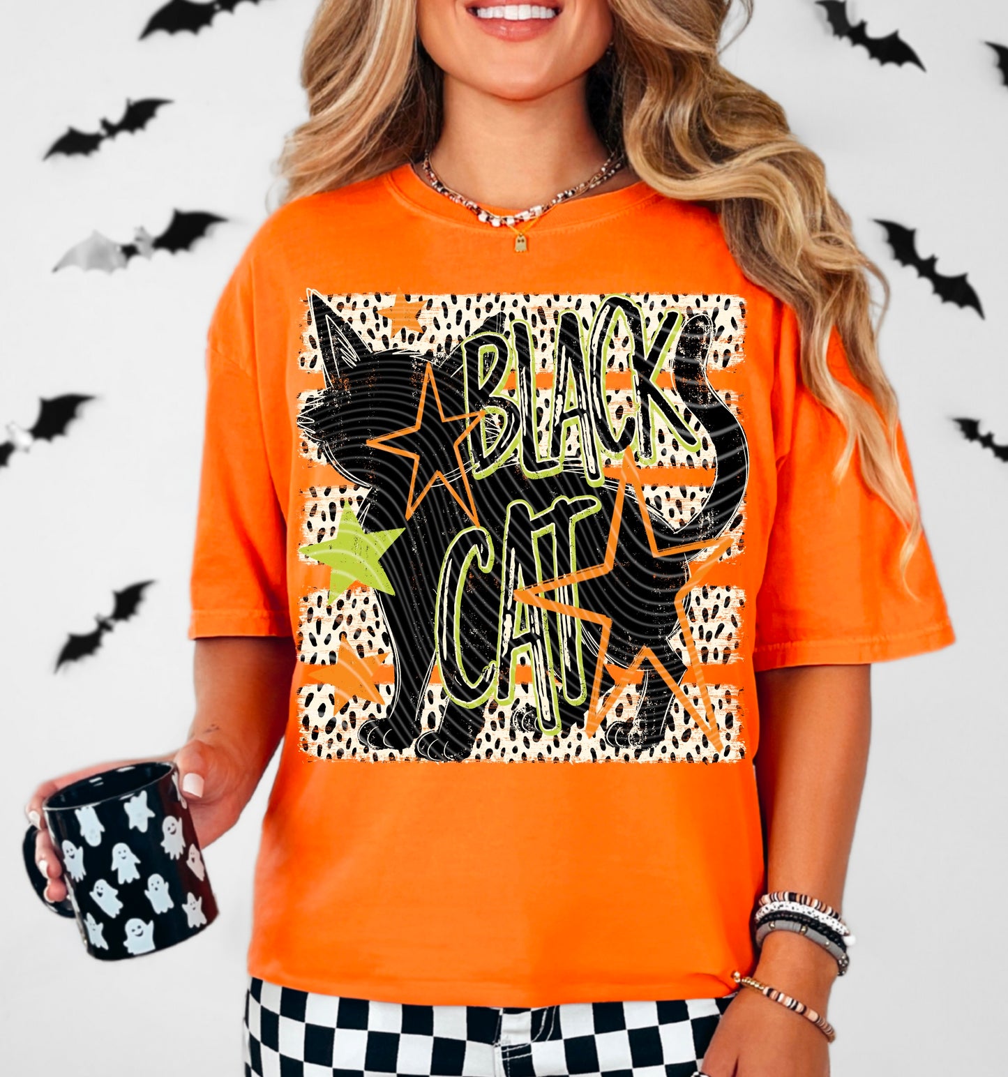 Black Cat Halloween DTF Transfer, Spooky Halloween Shirt Transfer, Retro Halloween DTF, Black Cat Transfer, Halloween Shirt Design