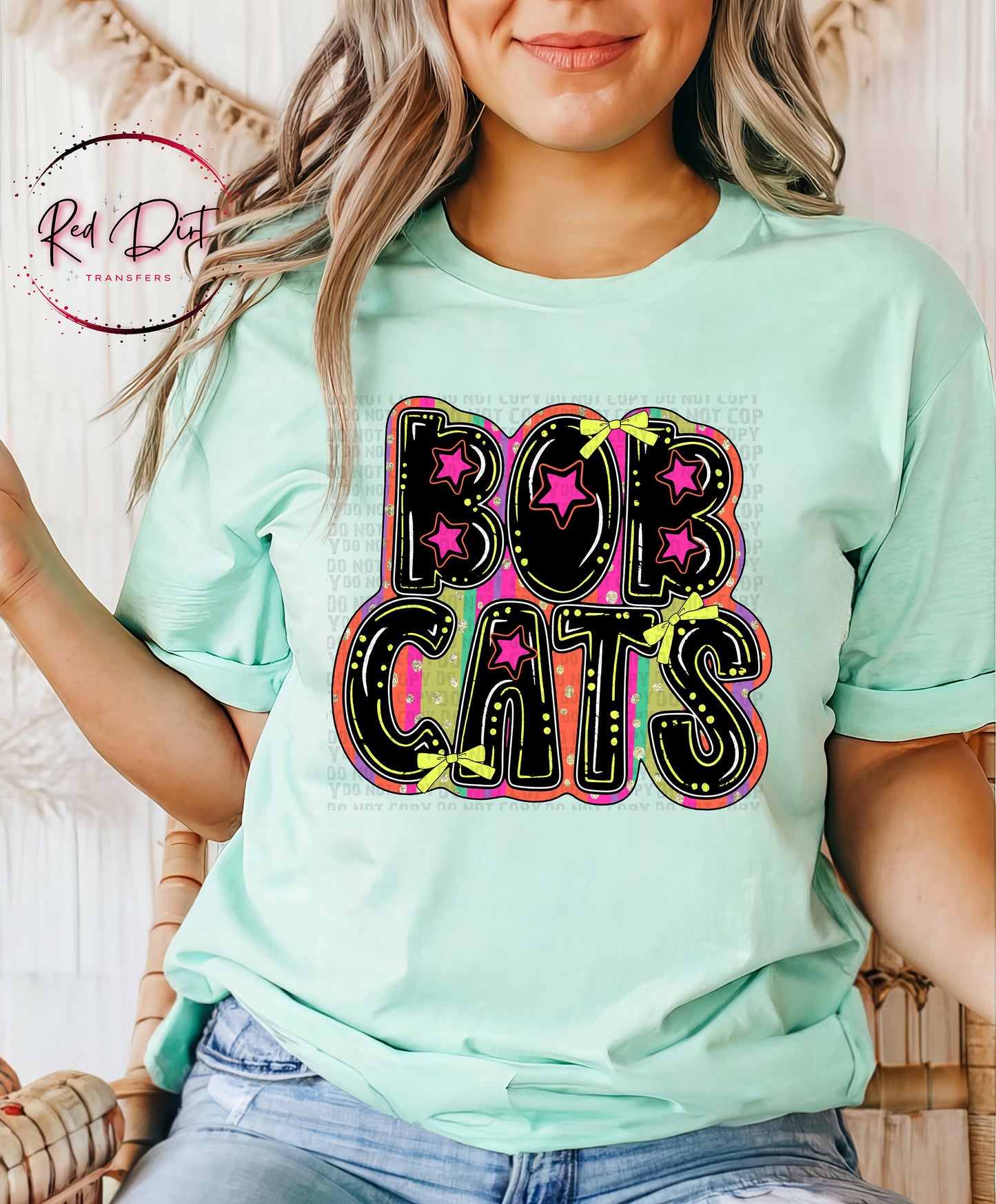 Bobcats DTF Transfer, Retro Mascot Heat Transfer, School Spirit Transfer, Team Mascot Iron On Transfer, DIY Shirt Transfer