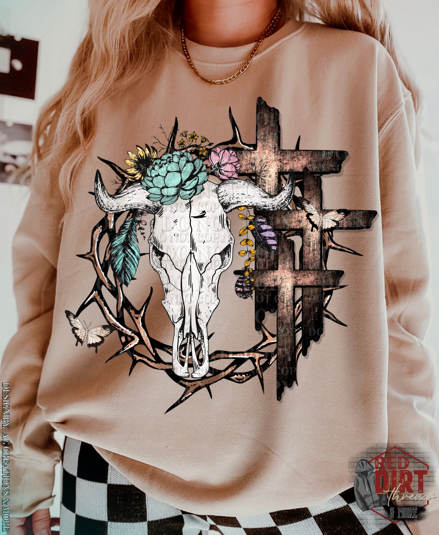 Boho Cross DTF Transfer | Trendy Easter DTF Transfer | Ready to Press | High Quality DTF Transfers | Fast Shipping