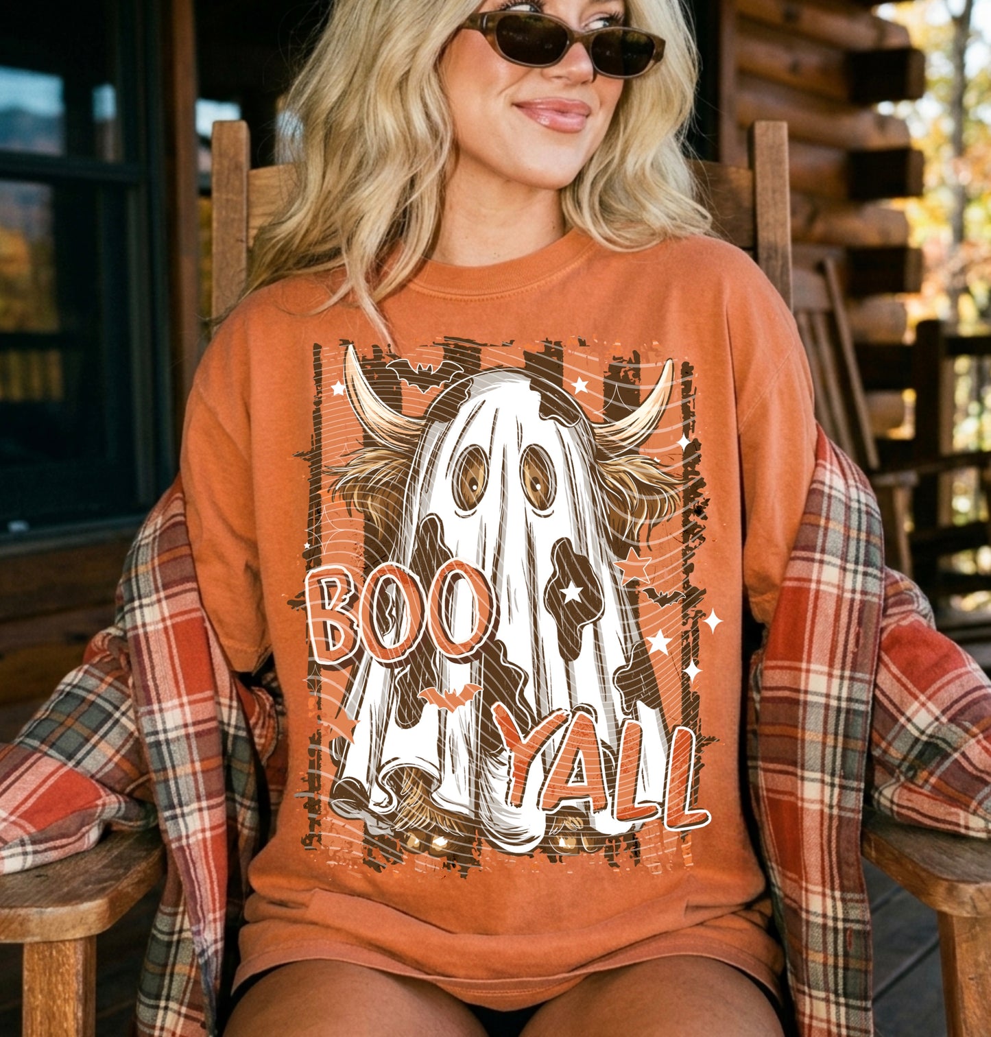 Boo Y'all Highland Cow DTF Transfer, Halloween Cow Transfer, Ghost Cow Shirt Transfer, Western Halloween DTF, Spooky Cow Transfer