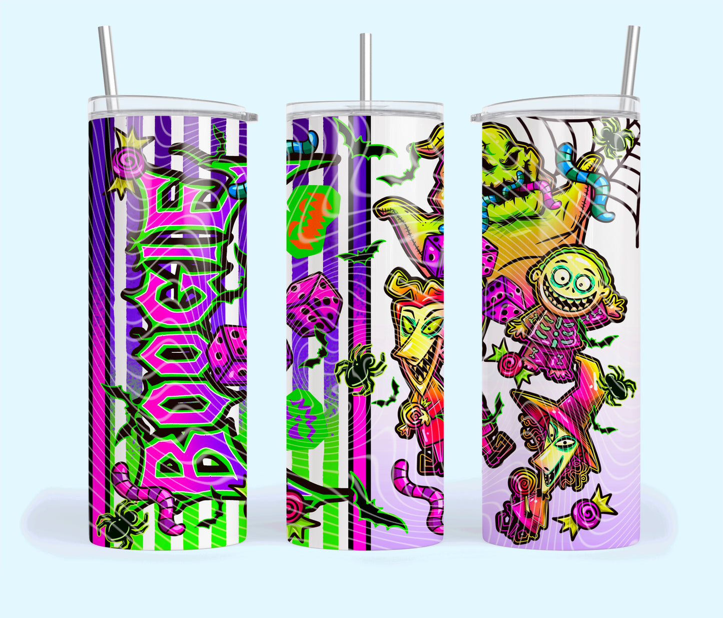 Boogie Insulated Tumbler with Plastic Lid and Sealed Reusable Straw | Trendy Halloween Cup | Hot/Cold Tumbler