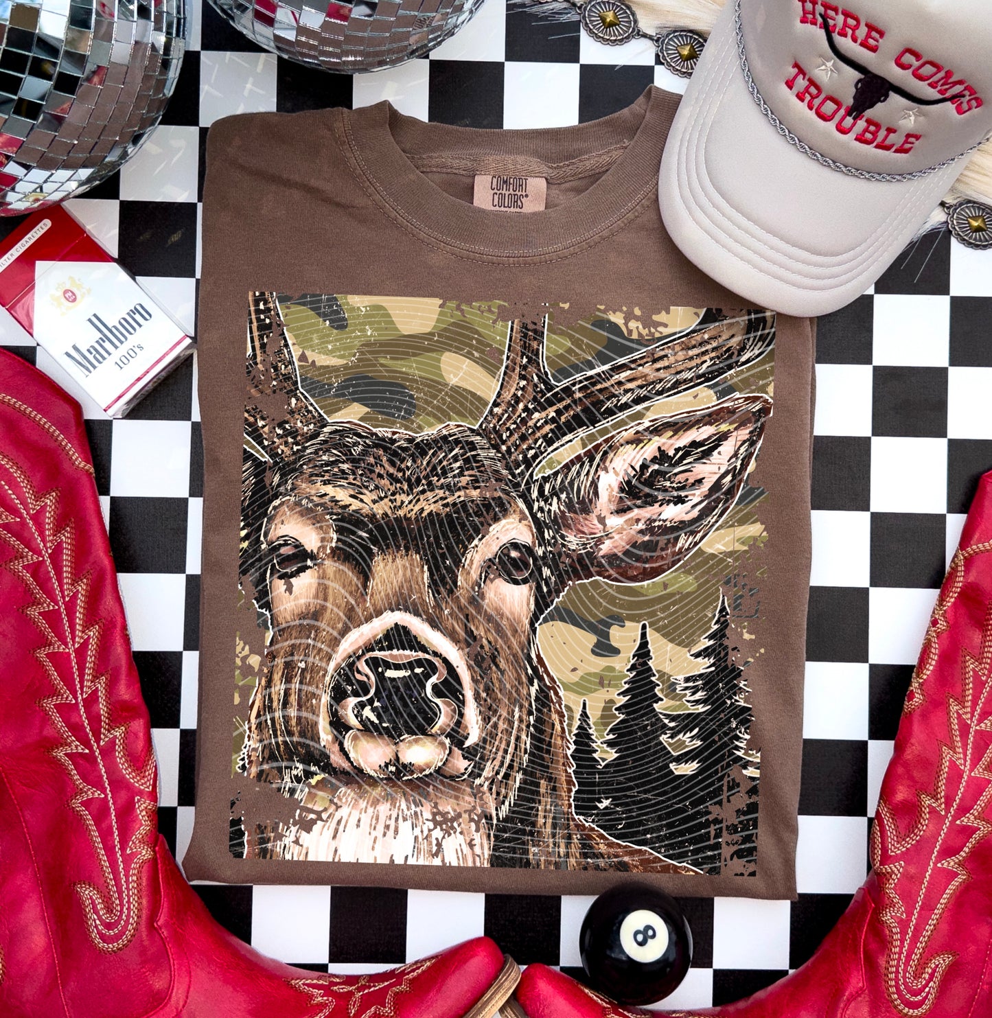 Buck No Bow Camo DTF Transfer | Trendy Hunting DTF Transfer | High Quality Image Transfers | Ready to Press | Instant Peel