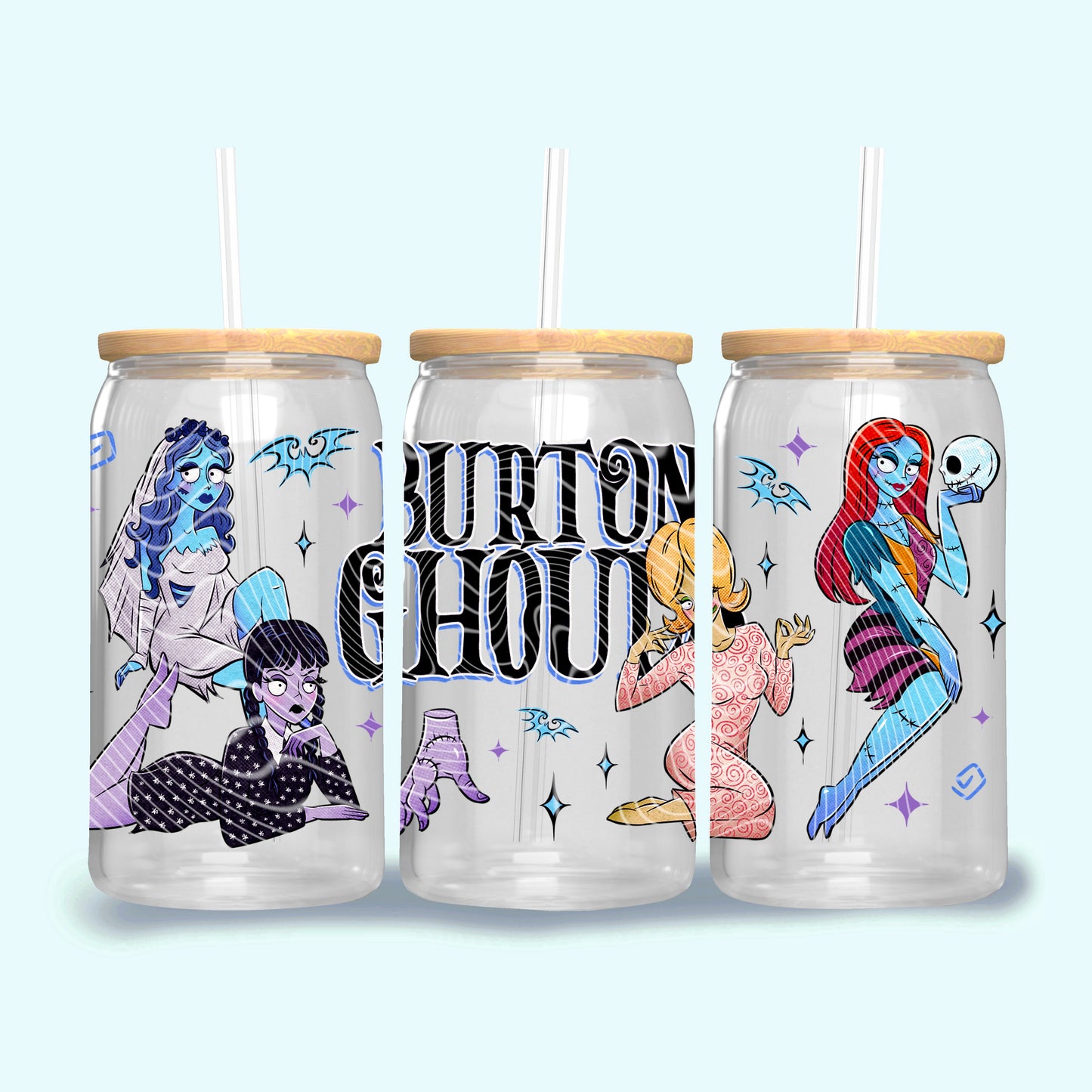 Ghouls UV DTF Libbey Transfer | Trendy Halloween Libbey Wrap | Ready to Transfer | High Quality | Waterproof UV Transfer