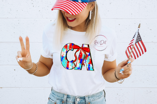 California DTF Transfer | Trendy Independence Day DTF Transfer | High Quality Image Transfers | Ready to Press | Fast Shipping