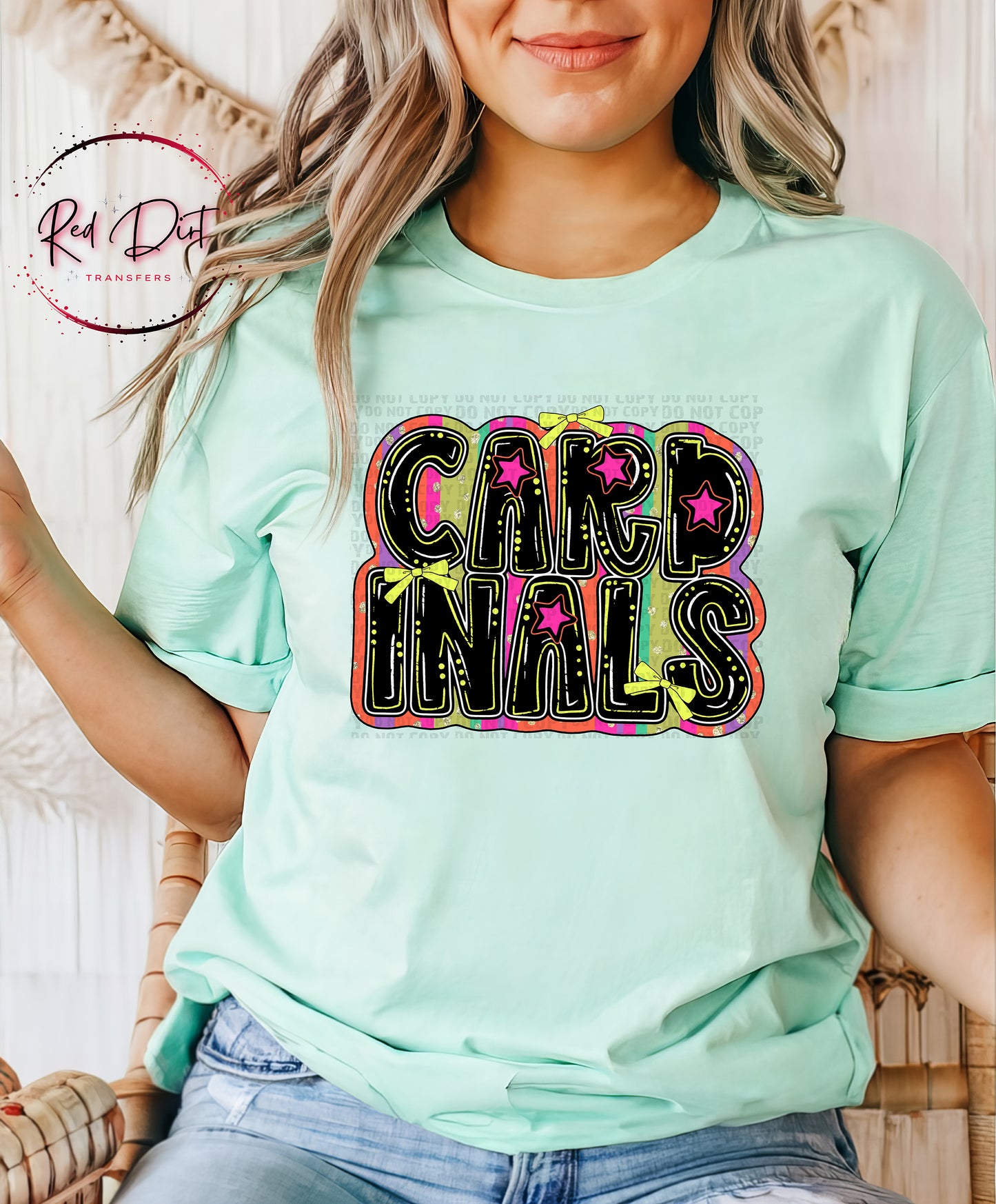 Retro Cardinals Mascot T-Shirt | School Spirit Game Day Tee | Colorful School Pride Shirt