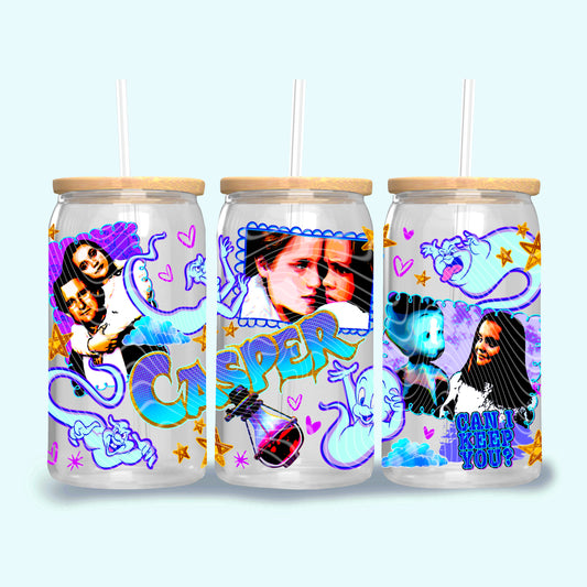 Friendly Ghost UV DTF Libbey Transfer | Trendy Halloween Libbey Wrap | Ready to Transfer | High Quality | Waterproof UV Transfer