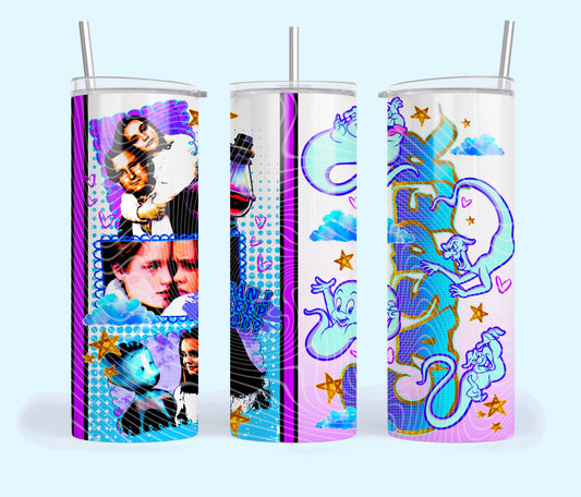 Friendly Ghost Insulated Tumbler with Plastic Lid and Sealed Reusable Straw | Trendy Halloween Cup | Hot/Cold Tumbler