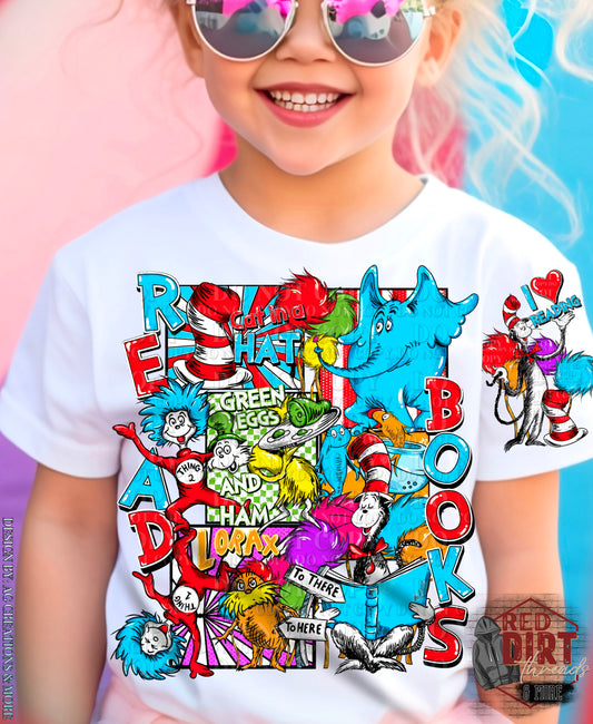 Read Books DTF Transfer  | Trendy School DTF Transfer | High Quality Image Transfers | Ready to Press | Fast Shipping