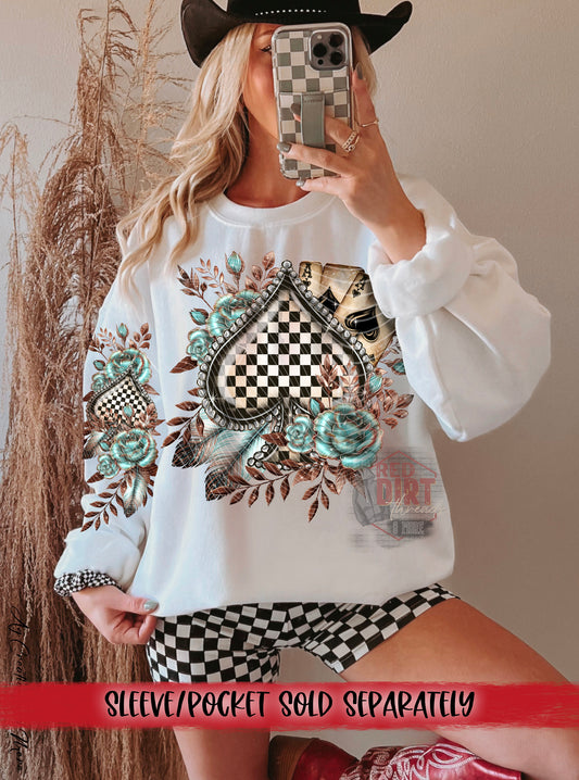 Checker Spades DTF Transfer | Trendy Western DTF Transfer | Ready to Press | High Quality DTF Transfers | Fast Shipping