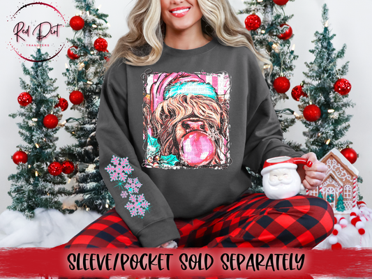 Christmas Cow DTF Transfer | Trendy Christmas DTF Transfer | High Quality Image Transfers | Ready to Press | Instant Peel