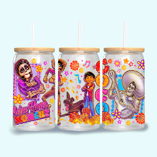 Seize the Moment UV DTF Libbey Transfer | Trendy Movie Libbey Wrap | Ready to Transfer | High Quality | Waterproof UV Transfer