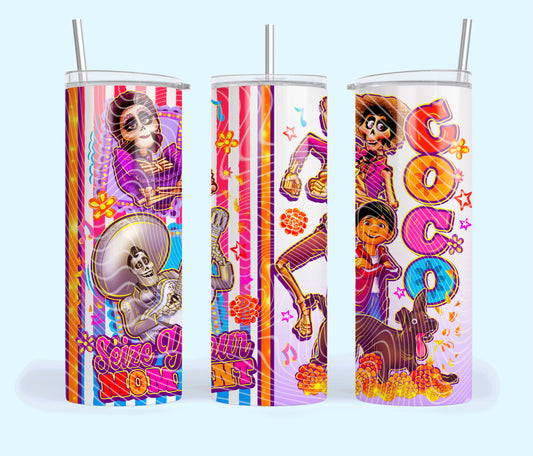 Seize the Moment Insulated Tumbler with Plastic Lid and Sealed Reusable Straw | Trendy Halloween Cup | Hot/Cold Tumbler
