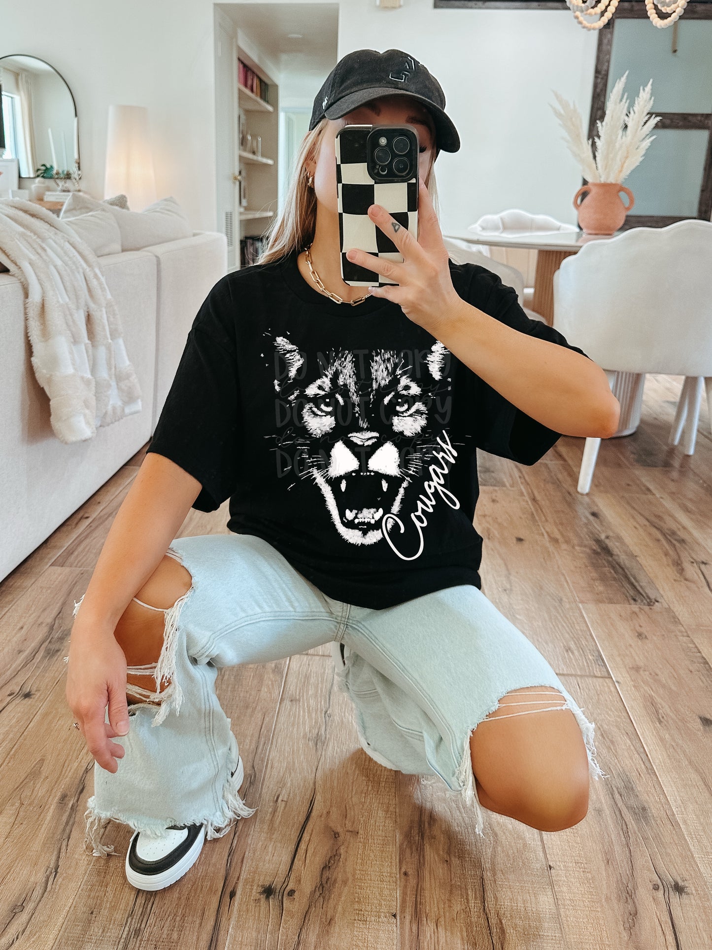 Aggressive Cougar Mascot DTF Transfer, School Spirit Mascot Transfer, Sports Team Cougar Design, Ready To Press Mascot Transfer