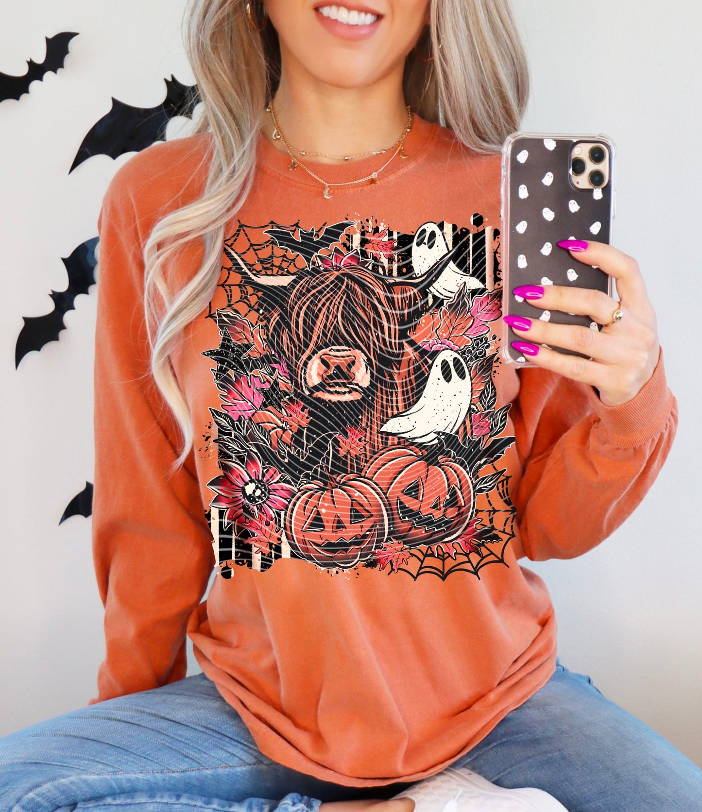 Spooky Cow DTF Transfer | Trendy Halloween DTF Transfer | High Quality Image Transfers | Ready to Press | Instant Peel