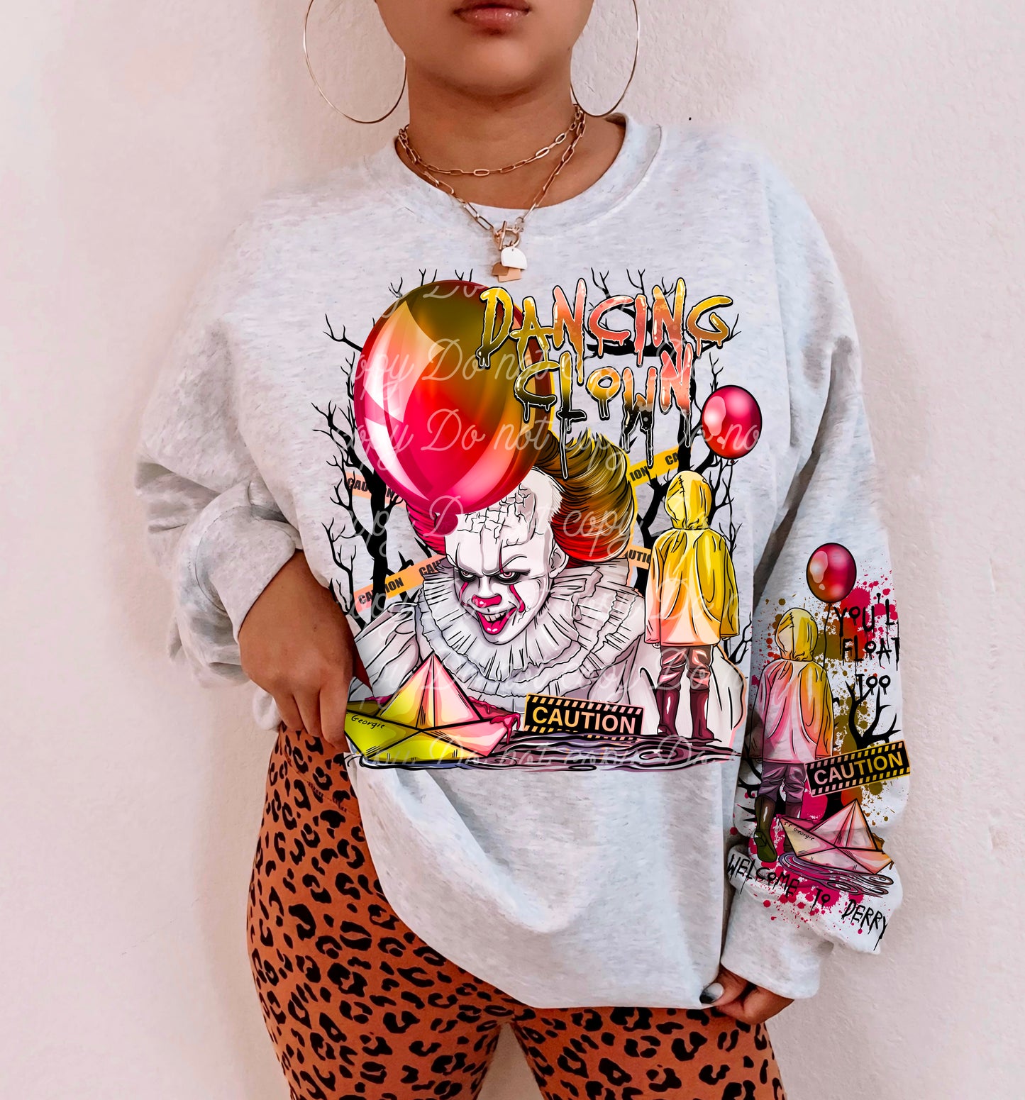 Dancing Clown DTF Transfer with Sleeve | Trendy DTF Transfer | High Quality Image Transfers | Ready to Press | Fast Shipping
