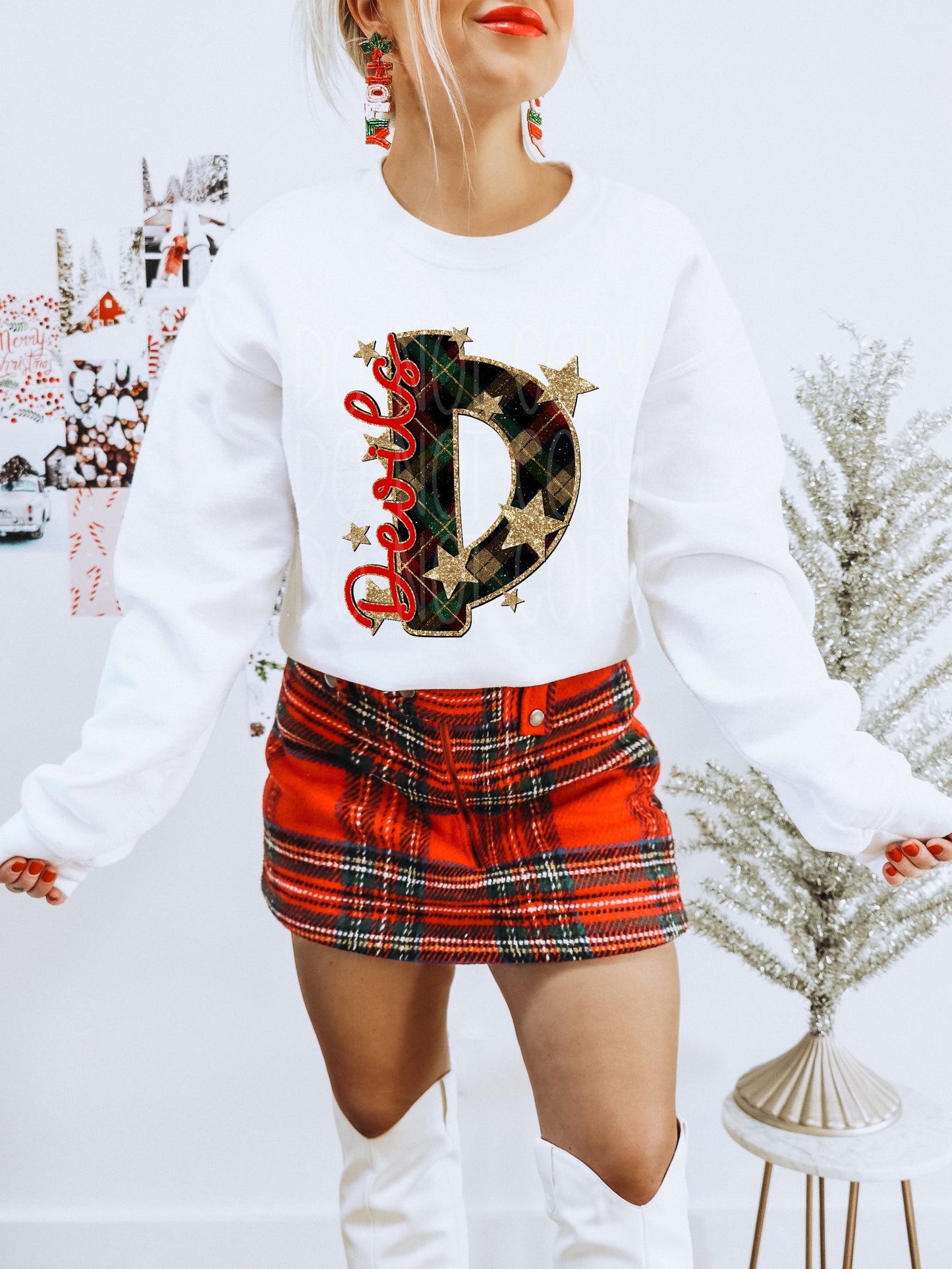 Devils Christmas Plaid Mascot DTF Transfer | Trendy School Spirit DTF Transfer | High Quality Image Transfers | Ready to Press | Instant Peel