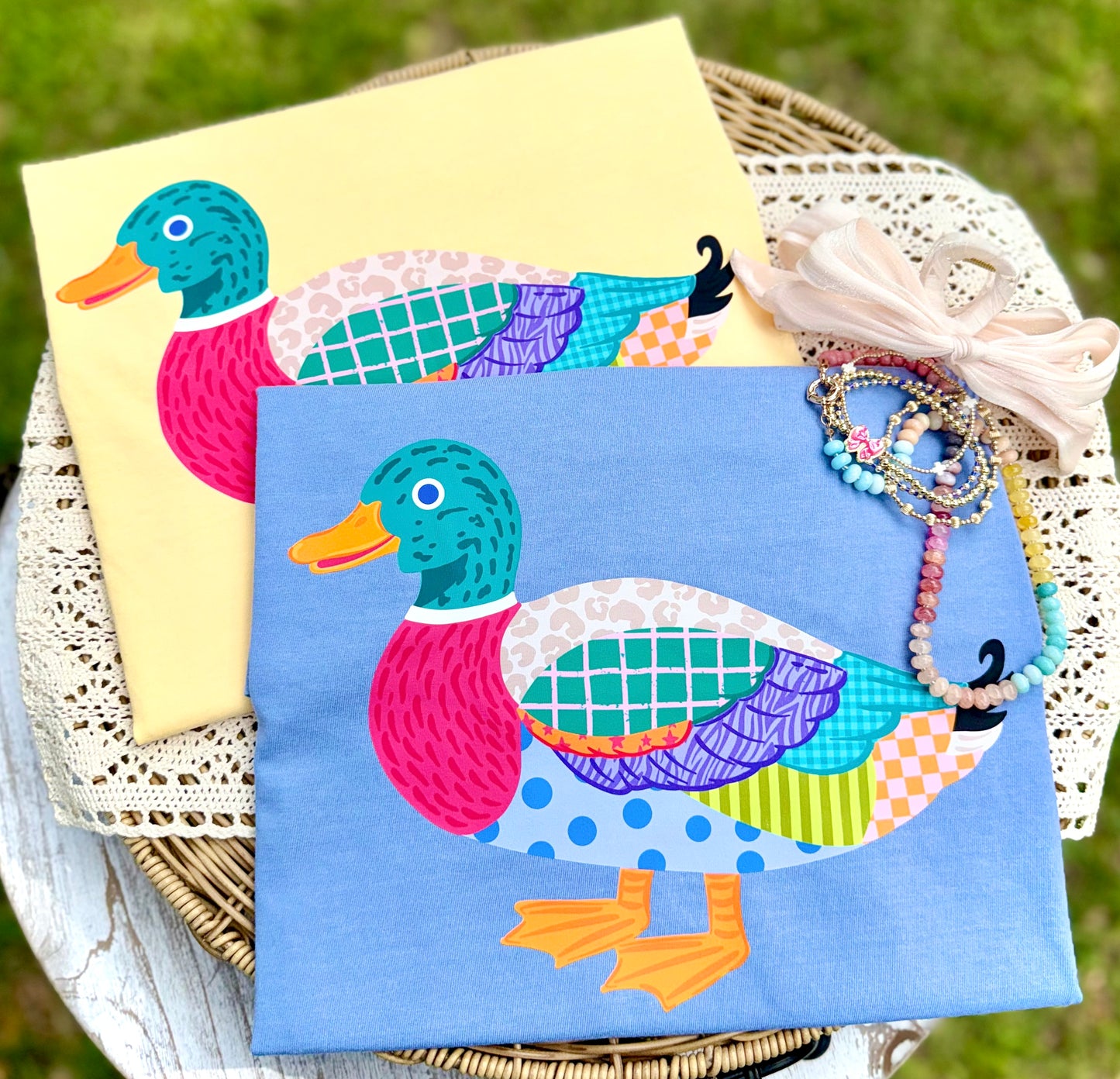 Colorful Duck DTF Transfer | Patchwork Duck Shirt Transfer | Cute Duck Design | Boutique Summer Transfer