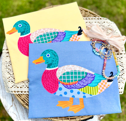 Colorful Duck DTF Transfer | Patchwork Duck Shirt Transfer | Cute Duck Design | Boutique Summer Transfer