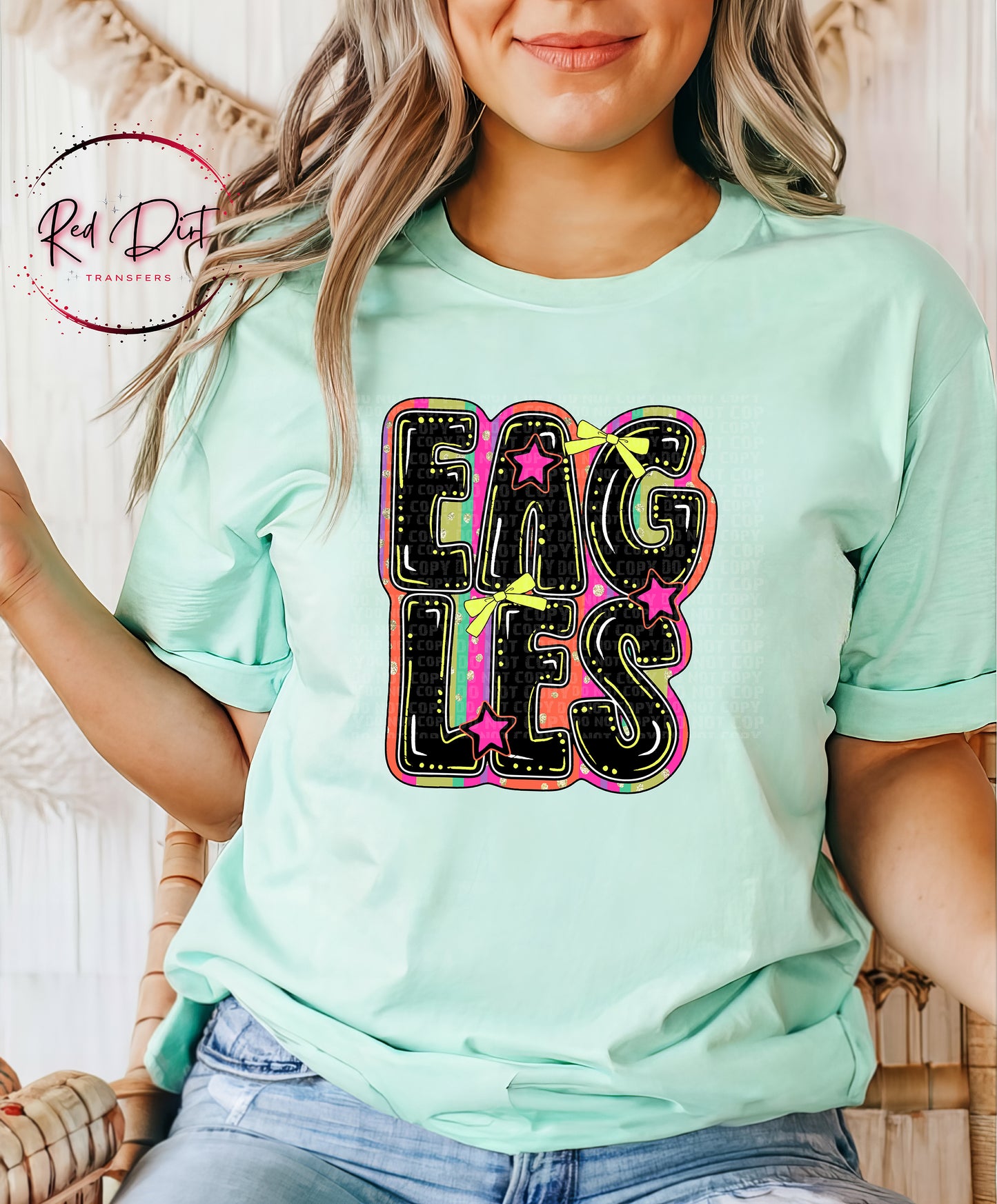 Eagles DTF Transfer, Retro Mascot Heat Transfer, School Spirit Transfer, Team Mascot Iron On Transfer, DIY Shirt Transfer