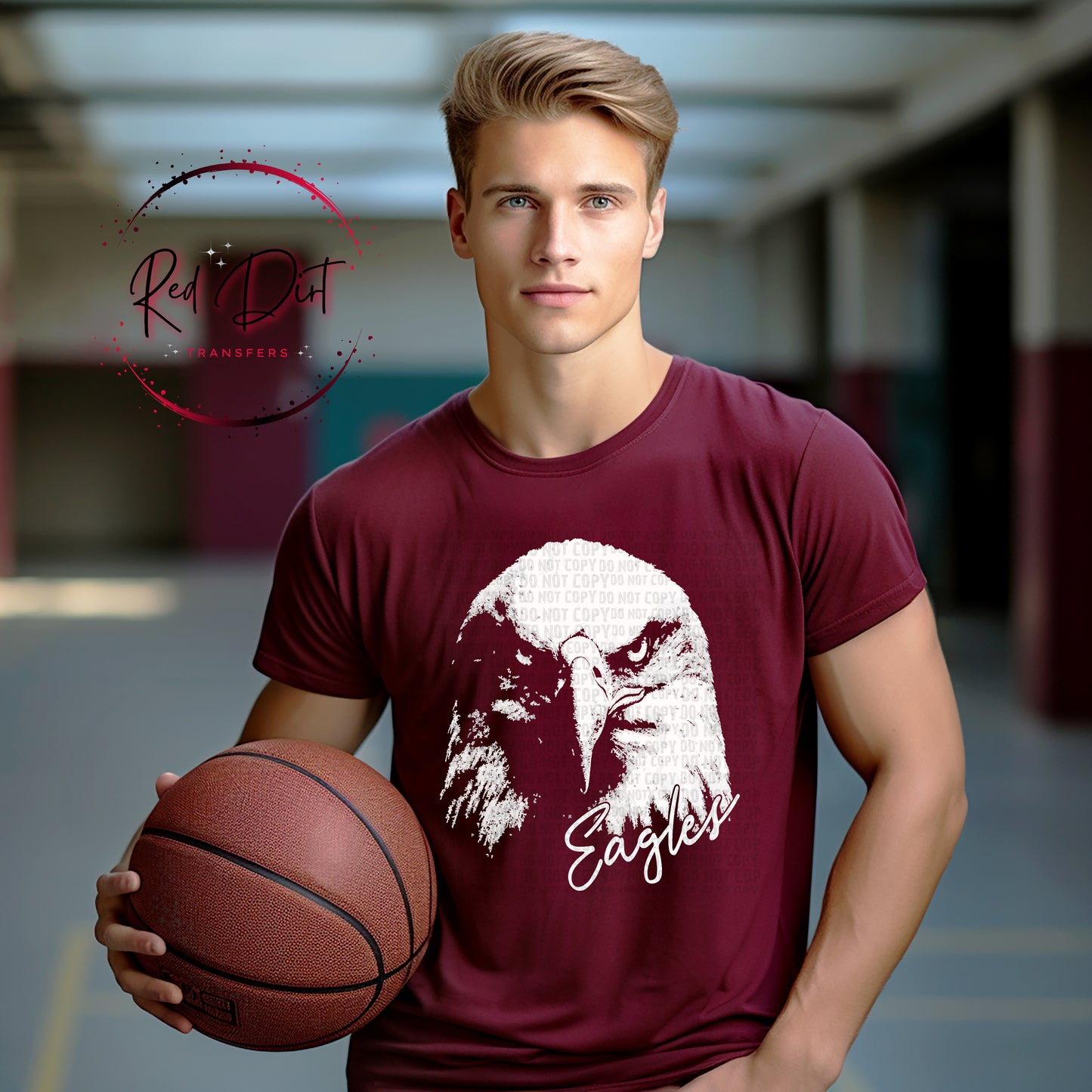 Aggressive Eagle Mascot DTF Transfer, School Spirit Mascot Transfer, Sports Team Eagle Design, Ready To Press Mascot Transfer