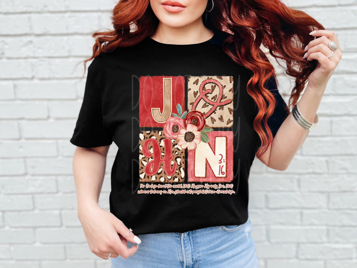 John 3:16 DTF Transfer | Trendy Religious DTF Transfer | High Quality Image Transfers | Ready to Press | Instant Peel
