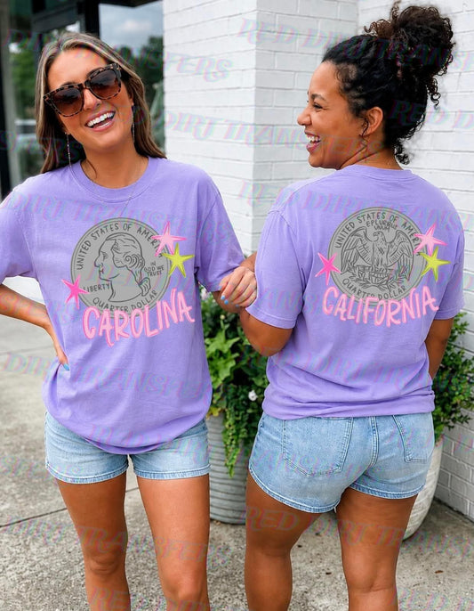 Heads Carolina Front and Back DTF Transfer | Custom State Shirt Transfer | Front and Back Transfer Included | Retro State Tee Design