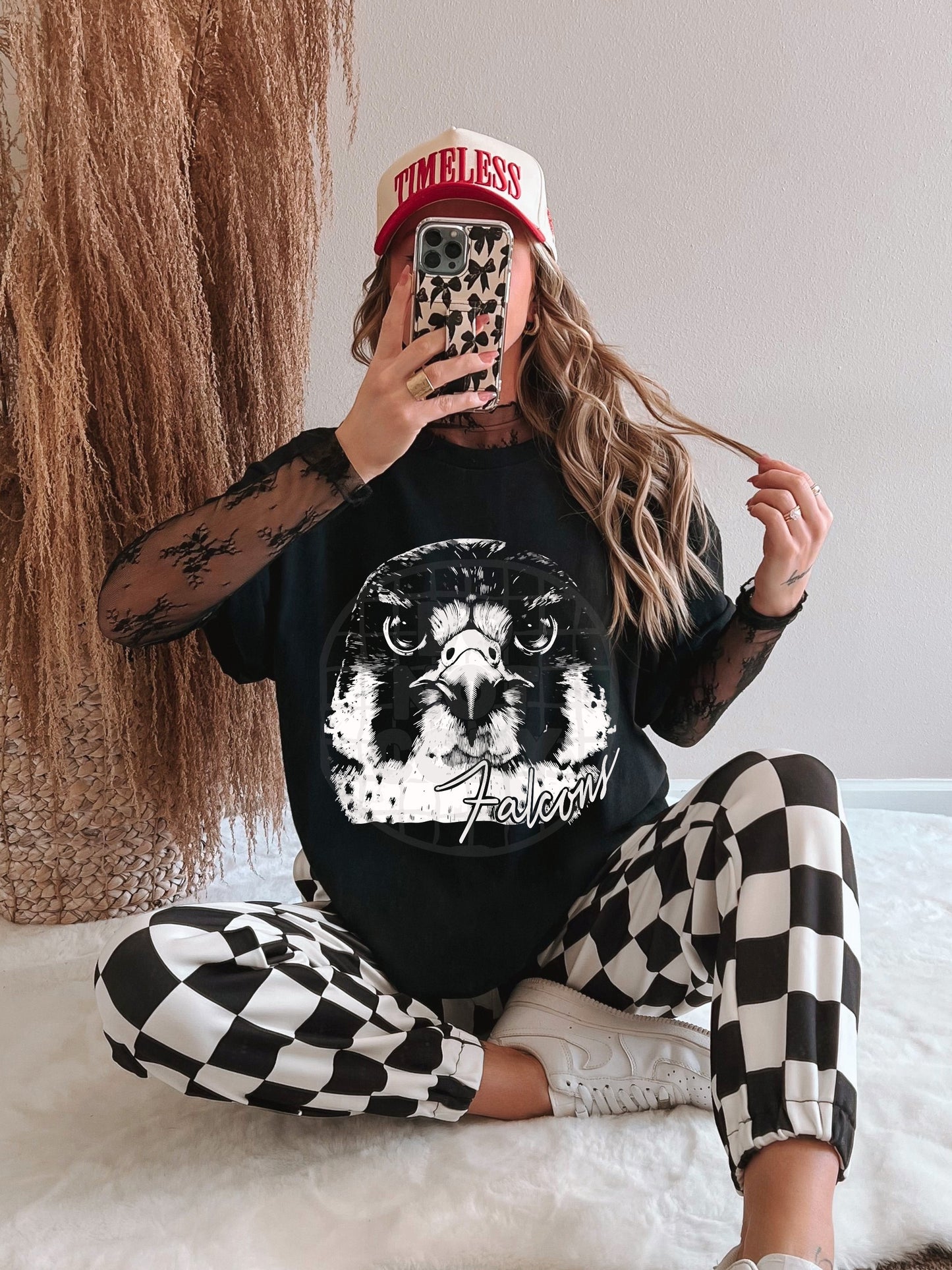 Aggressive Falcon Mascot DTF Transfer, School Spirit Mascot Transfer, Sports Team Falcon Design, Ready To Press Mascot Transfer