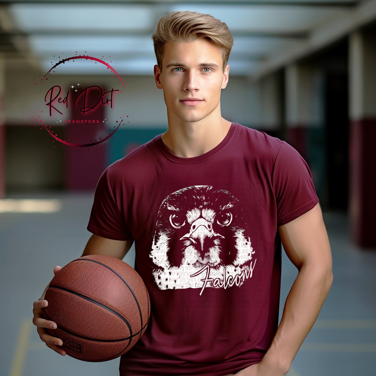 Aggressive Falcon Mascot DTF Transfer, School Spirit Mascot Transfer, Sports Team Falcon Design, Ready To Press Mascot Transfer