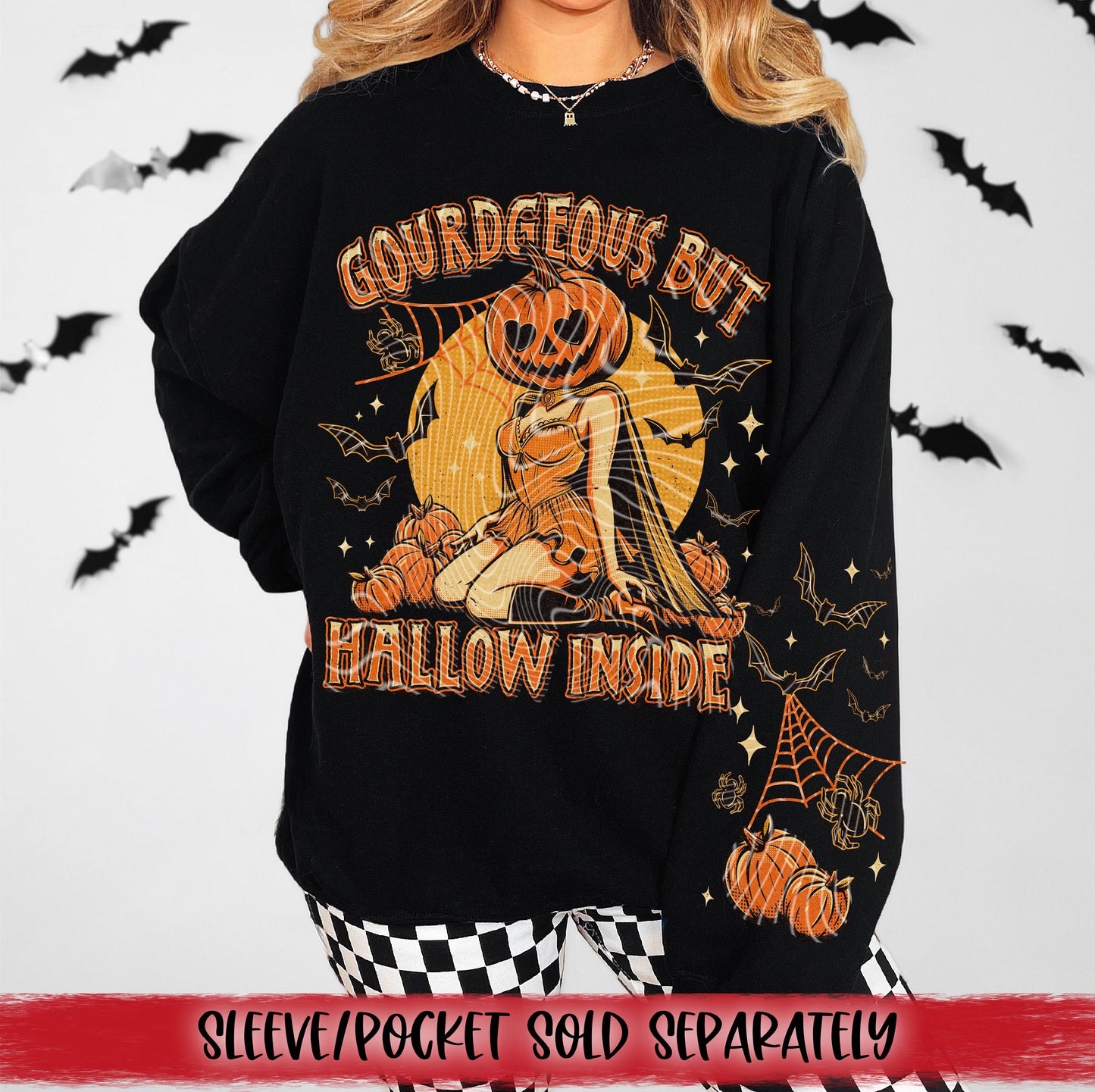 Gourdgeous But Hallow Inside DTF Transfer | Trendy Halloween DTF Transfer | High Quality Image Transfers | Ready to Press | Instant Peel