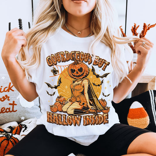 Gourdgeous But Hallow Inside T-Shirt | Trendy Halloween Shirt | Fast Shipping | Super Soft Shirts for Men/Women/Kid's