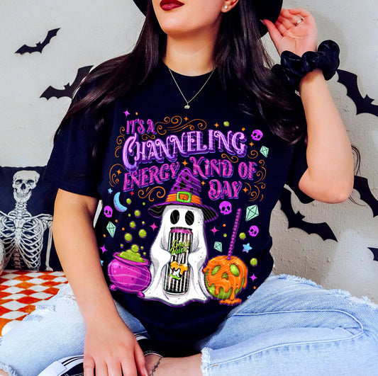 It's a Channeling Energy Kinda Day T-Shirt | Trendy Halloween Shirt | Fast Shipping | Super Soft Shirts for Men/Women/Kid's
