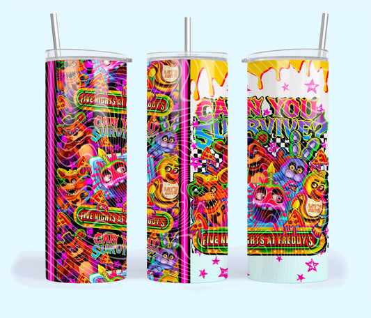 Can You Survive Insulated Tumbler with Plastic Lid and Sealed Reusable Straw | Trendy Movie Cup | Hot/Cold Tumbler