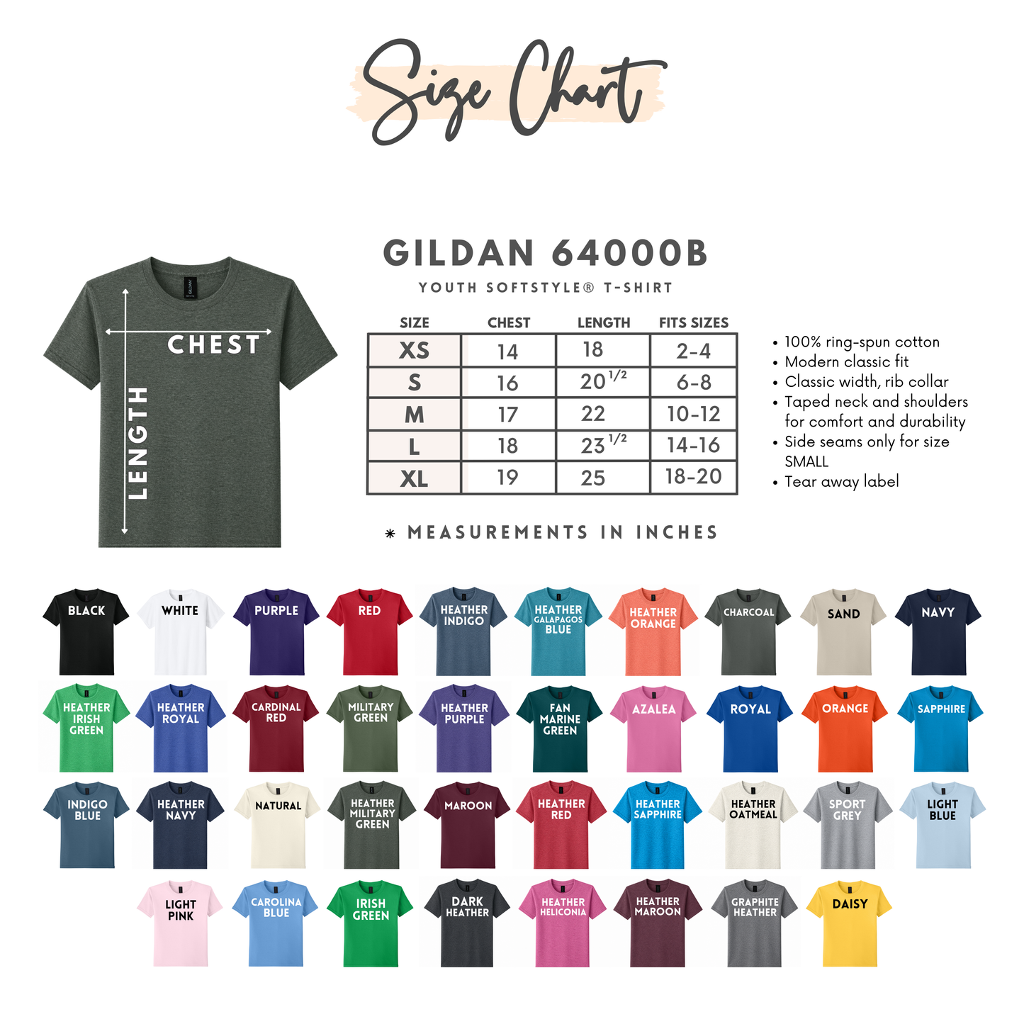 Gildan Softstyle Youth Blank T-Shirt