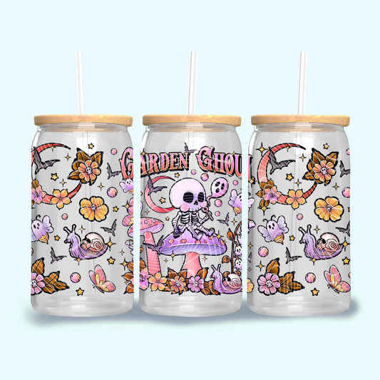 Garden Ghoul UV DTF Libbey Transfer | Trendy Halloween Libbey Wrap | Ready to Transfer | High Quality | Waterproof UV Transfer