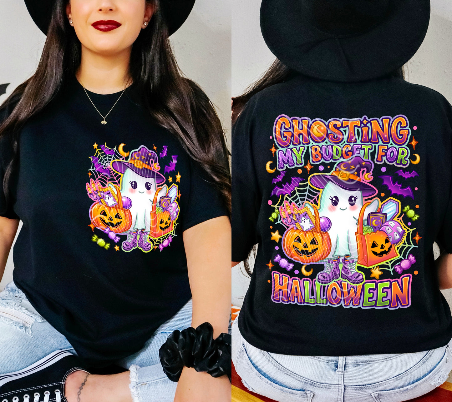 Ghosting My Budget for Halloween DTF Transfer | Cute Ghost Halloween Heat Transfer | Funny Spooky Shirt Transfer