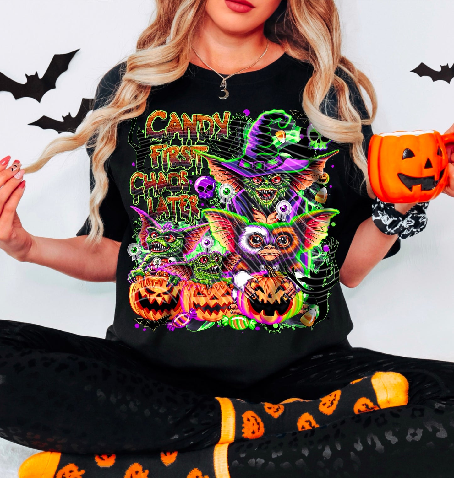 Candy First Chaos Later DTF Transfer | Trendy Halloween DTF Transfer | High Quality Image Transfers | Ready to Press | Instant Peel