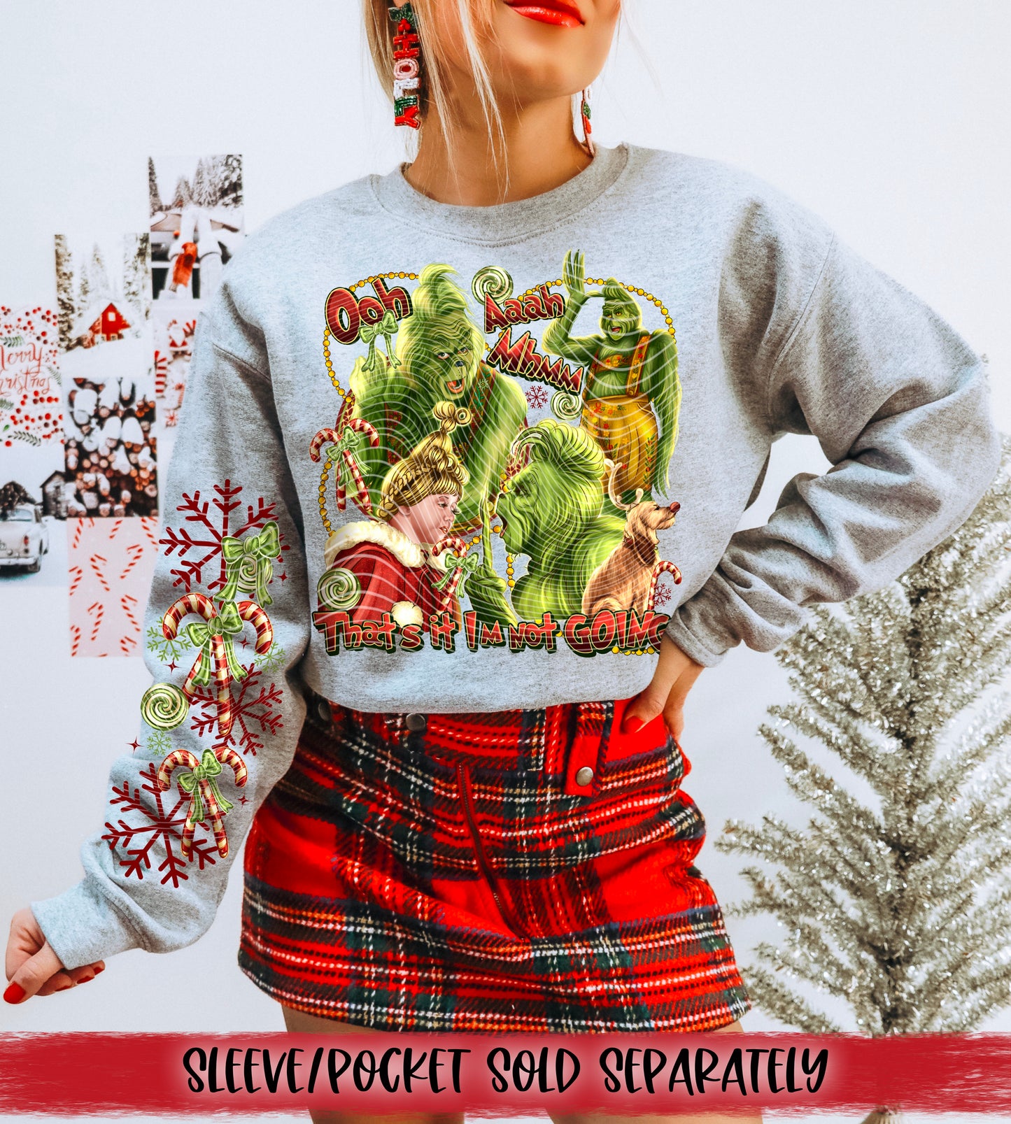 Oooh Aaah Mhmm with Beads DTF Transfer | Trendy Christmas DTF Transfer | Ready to Press | High Quality DTF Transfers | Fast Shipping