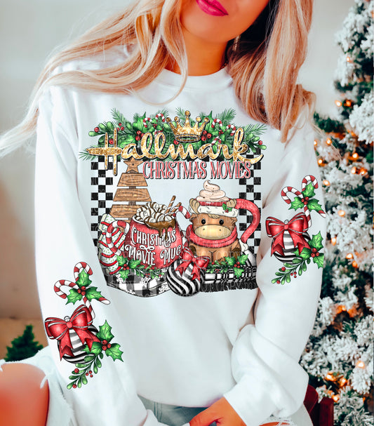 Christmas Movies and Hot Cocoa DTF Transfer | High Quality DTF Transfers | Ready to Press Transfers | Fast Shipping | Cute Christmas Transfers