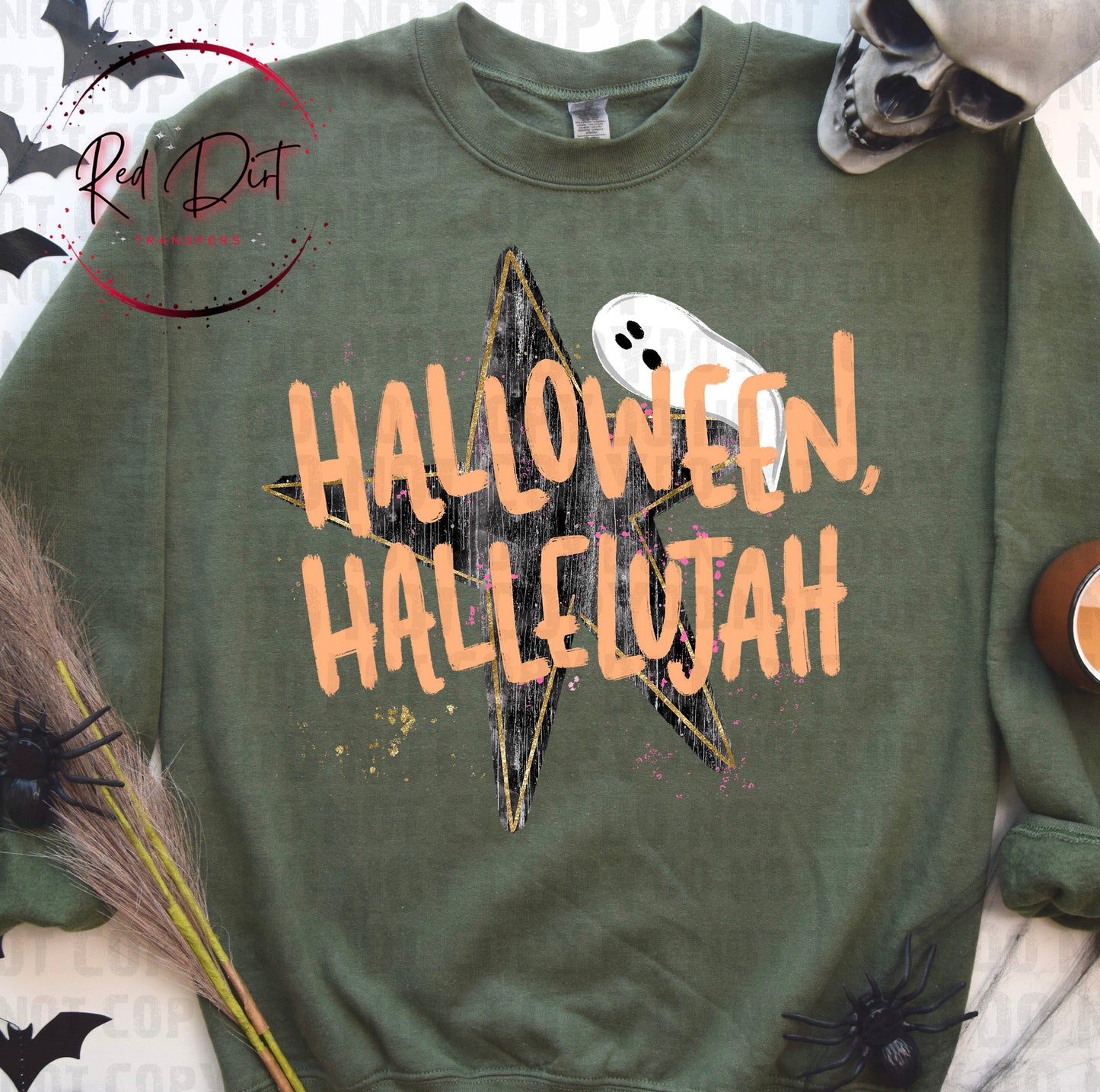 Halloween Hallelujah DTF Transfer | Cute Ghost Halloween Heat Transfer | Retro Spooky Ready to Press Transfer | Fall Shirt Design