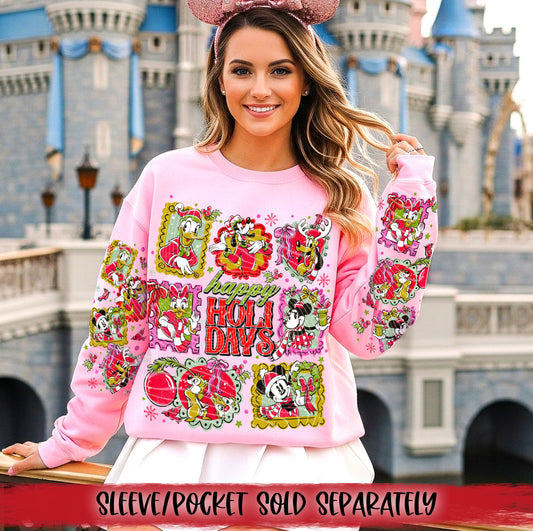 Happy Holidays DTF Transfer | Trendy Christmas DTF Transfer | High Quality Image Transfers | Ready to Press | Instant Peel